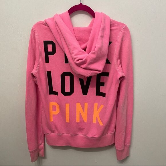 Y2K Pink Victoria’s Secret Neon Hoodie S Women’s - Picture 1 of 6